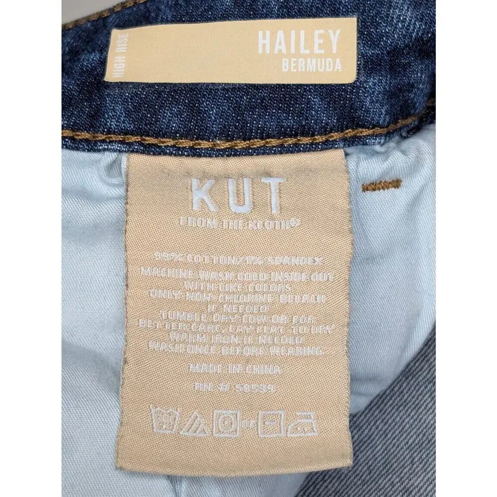 Kut from the Kloth Denim Cutoff Shorts Classic 5-Pocket Jean Shorts Blue Sz 16